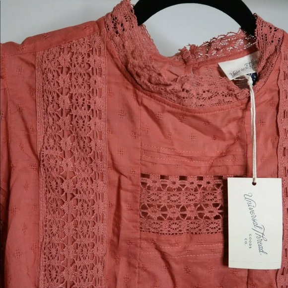NEW Universal Thread Coral Boho Puff Short Sleeve Top Blouse, M, Salmon, Target - Picture 6 of 11